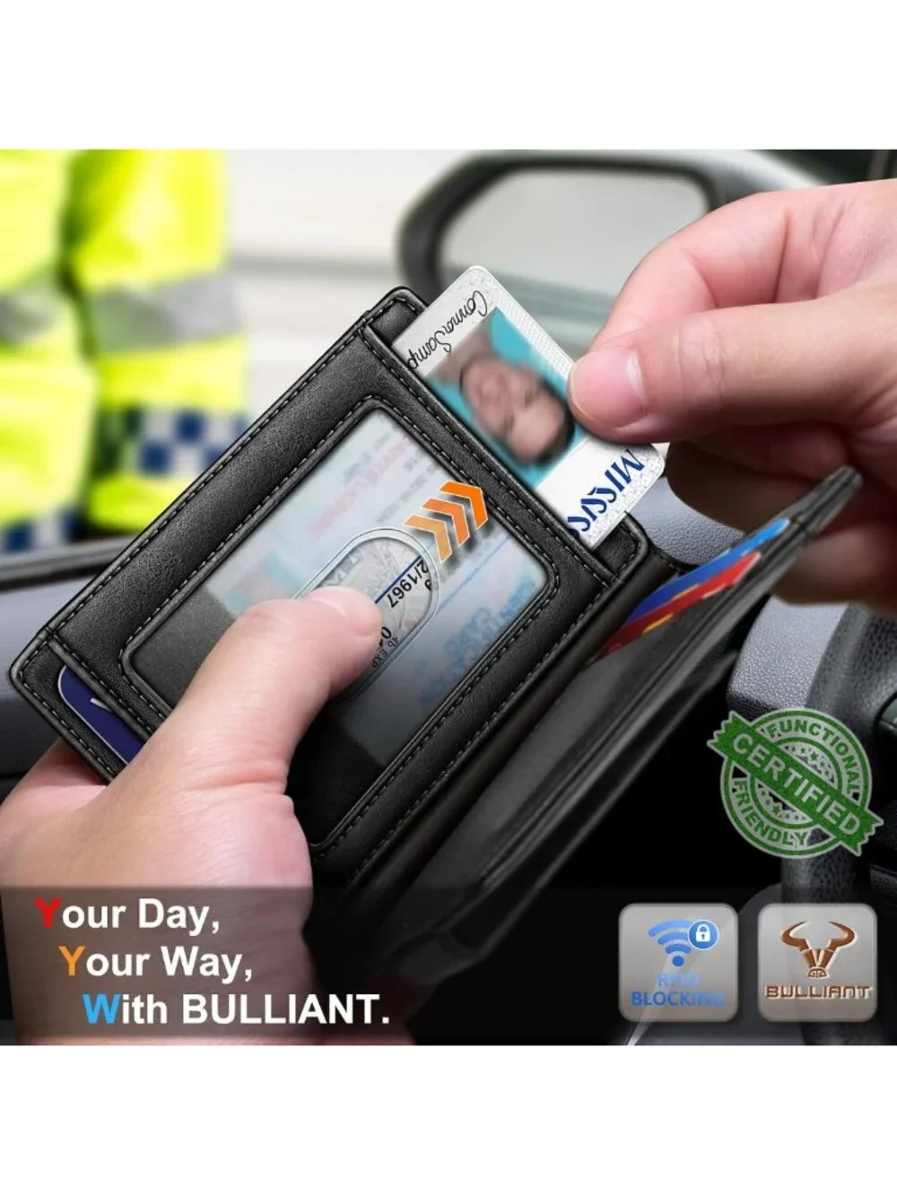 Slim Magnetic Leather Wallet with Money Clip for Men - Holds 12 Cards, Stylish